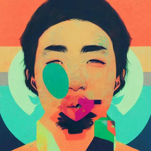 Prompt: LSD Trip profile picture by Sachin Teng, asymmetrical, Organic Painting , Matte Painting, geometric shapes, hard edges, graffiti, street art:2 by Sachin Teng:4