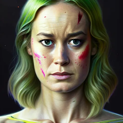 Prompt: portrait painting of brie larson with green skin and pointy ears wearing sci - fi clothes, ultra realistic, concept art, intricate details, eerie, highly detailed, photorealistic, octane render, 8 k, unreal engine. art by artgerm and greg rutkowski and charlie bowater and magali villeneuve and alphonse mucha