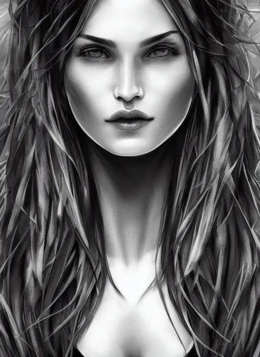 Prompt: up close portrait of a beautiful woman in black and white, photorealistic, art by diego fazio and diegoKoi and oscar Ukono, concept art, sharp focus, artgerm, 8k highly detailed