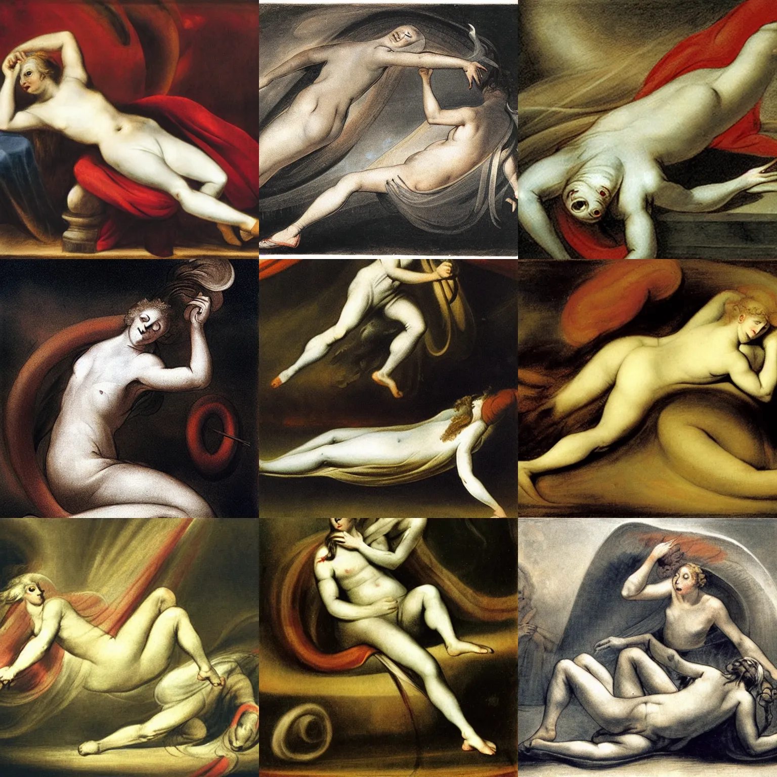 Prompt: an artwork by henry fuseli