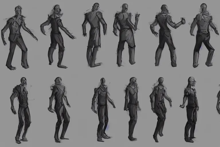 walking animation frames of a man, video game concept