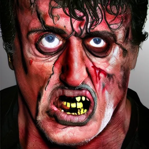 Image similar to zombie sylvester stallone