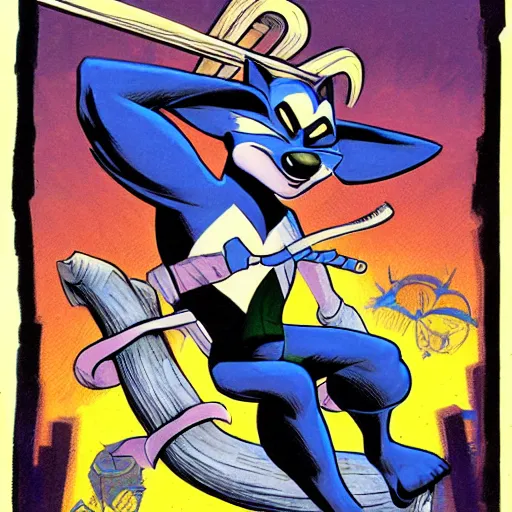 Prompt: Artwork of Sly Cooper by John Buscema