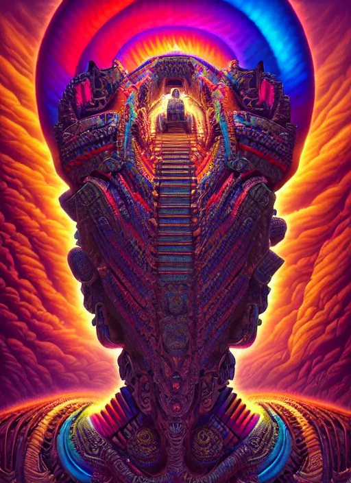 Image similar to hyper detailed ultra sharp 3 d render like a oil painting aztec serpent warrior princess, fractal plane, deep voyage, parallel existence, earthwave, colorful, neon, ornate, intricate, digital painting, concept art, smooth, sharp focus, illustration, art by artgerm and greg rutkowski and h. r. giger, 8 k