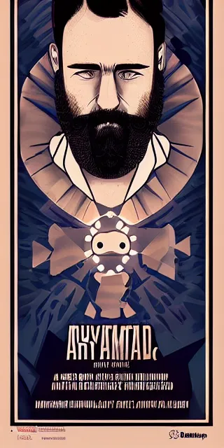 Prompt: very detailed dramatic poster of a short bearded hypnotist, with the theme of the nature of reality and the metaverse, very artistic, artstation