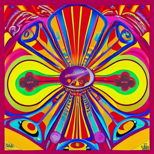 Image similar to psychedelic 6 0 s album art by peter max and heinz edelman, insignificant object, 8 k, artstation