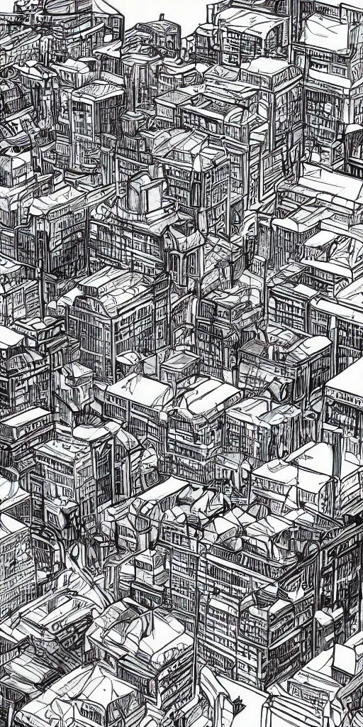 Prompt: hyper realistic manga city