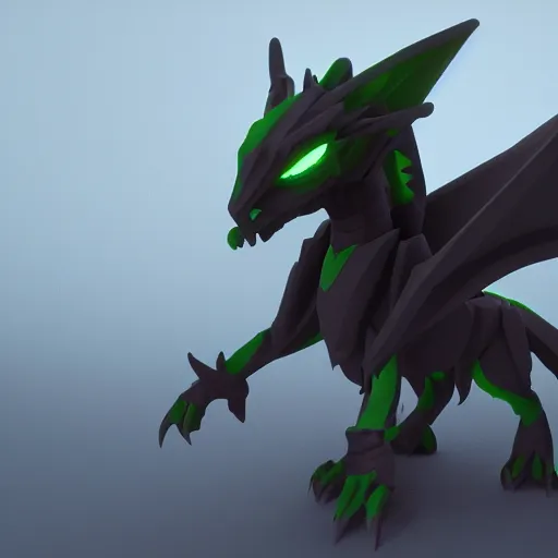 Image similar to the ender dragon without pixels, octane render, 3D