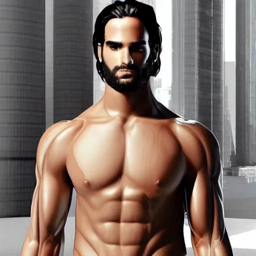 Prompt: “a realistic detailed photo of a guy who is an attractive humanoid who is half robot and half humanoid, who is a male android, Seth Rollins, shiny skin, posing like a statue, blank stare”