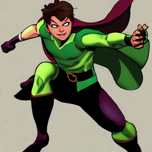 Prompt: Peter Pan, Marvel superhero character concept art