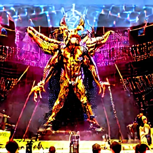 Image similar to 10,100 wemon worshipping the cybercore dragon angel pimp covered in wires damnation, holy ceremony, heavens gate, low quality photo, crowd, flikr