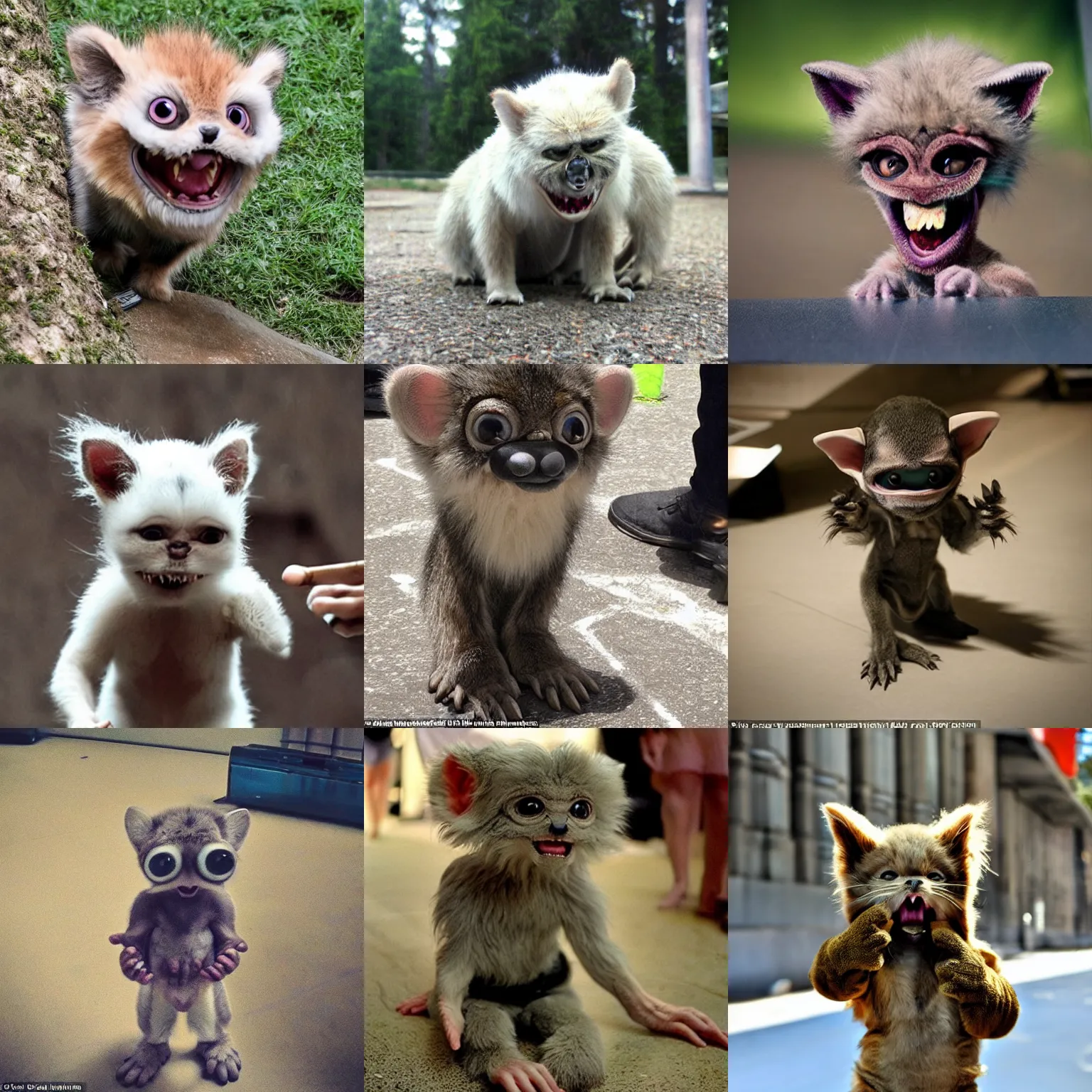 Image similar to < photo attention - grabbing > a small furry alien growls adorably but menacingly < / photo >