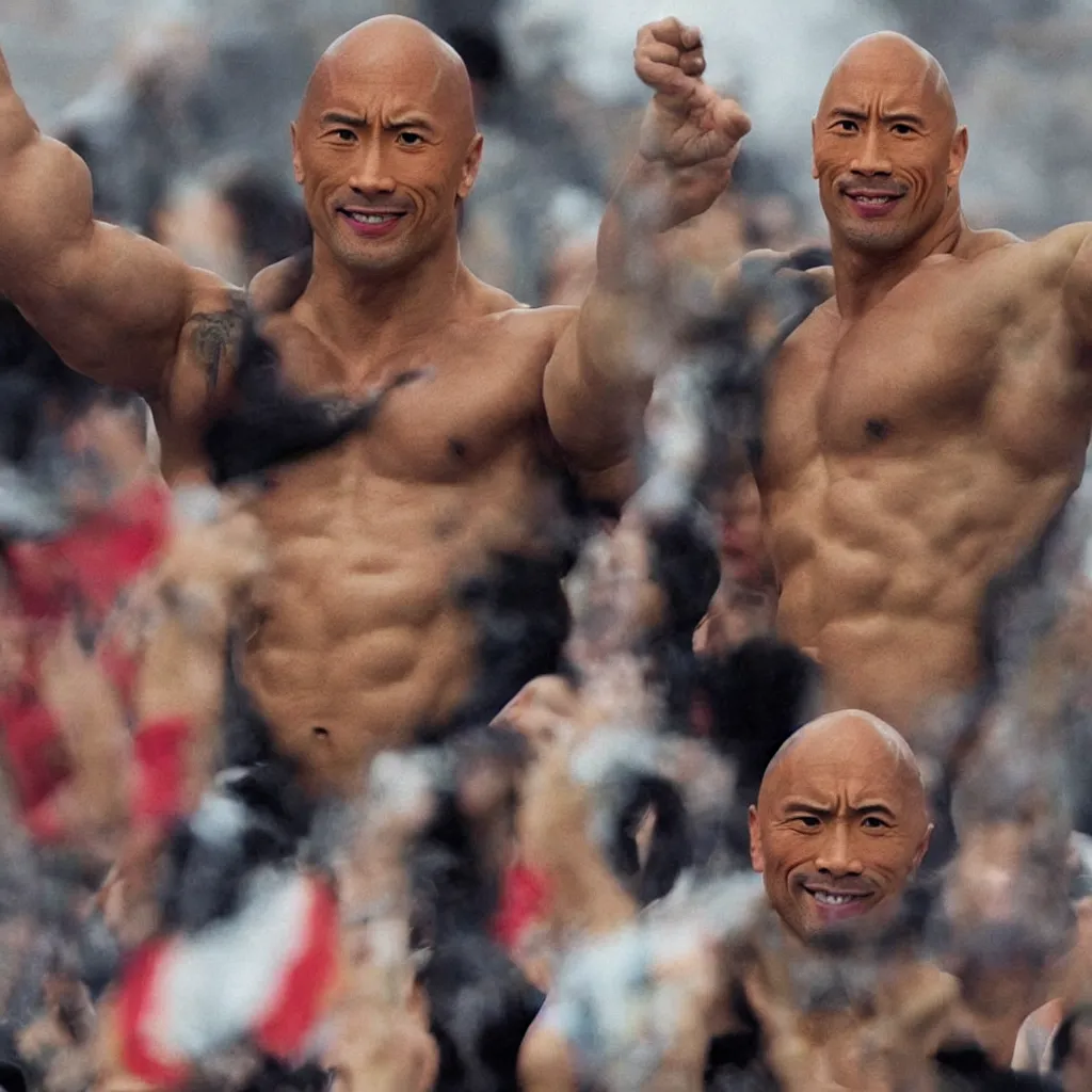 dwayne johnson wrestling a rock, Stable Diffusion, the rock height