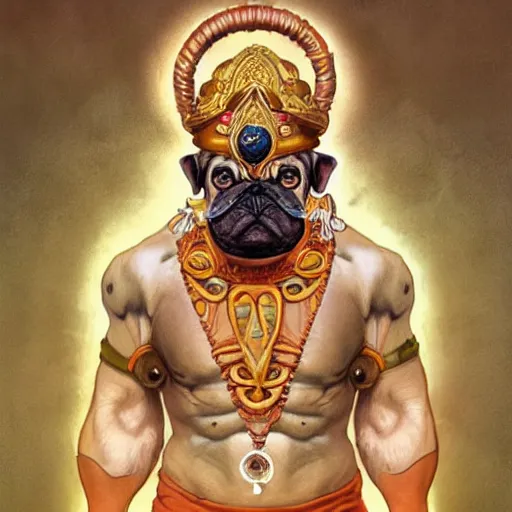 Prompt: a pug as dhalsim from street fighter, 4 k, ultra realistic, detailed focused art by artgerm and greg rutkowski and alphonse mucha