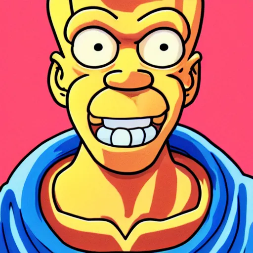 Image similar to portrait painting of homer simpson, art by akira toriyama, 4 k, dragon ball artstyle, cel shaded, highly detailed, epic lighting