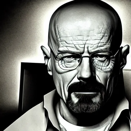 Image similar to walter white with his mouth opened