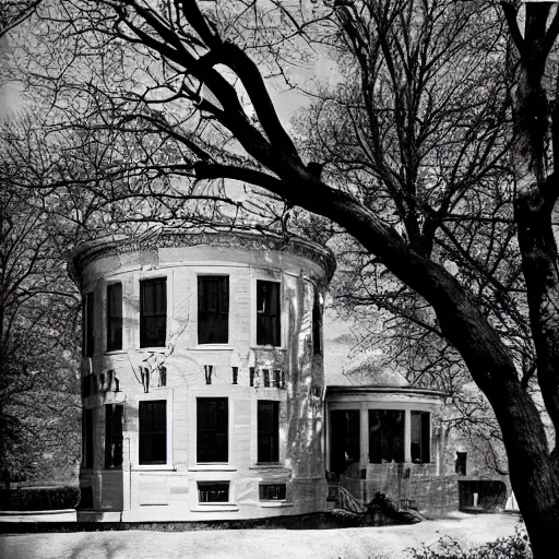 Prompt: a building in a stunning landscape by nina leen