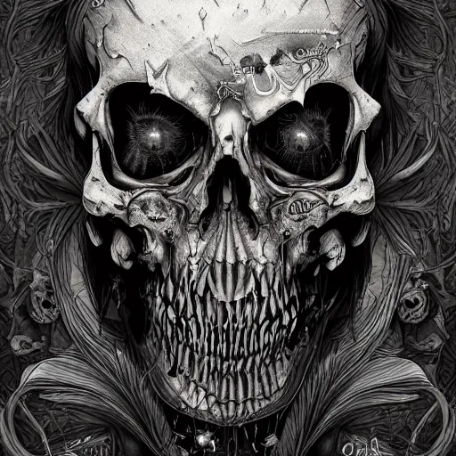 Image similar to HD intricate details fine line gothic grunge style death-metal horrorcore albumcover digital art trending on artstation