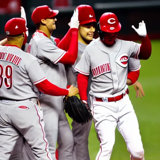 Prompt: Cincinnati reds win world series