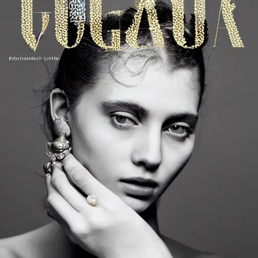 Image similar to behind the scenes of girl with a pearl ear ring by vermeer cinematic lighting vogue cover shoot, detailed face, headshot and body shot, taken in the 1600s, very very very very detailed face, beautiful nostalgic quality