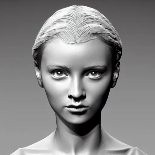 Prompt: dramatic 3 d sculpture of a girl stylized, studio light, highly detailed, realistic