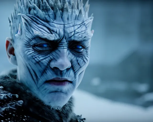 Image similar to clear ice block of justin sun as night king in game of thrones, 4 k, epic, cinematic, focus, movie still, fantasy, extreme detail, atmospheric, dark colour, sharp focus