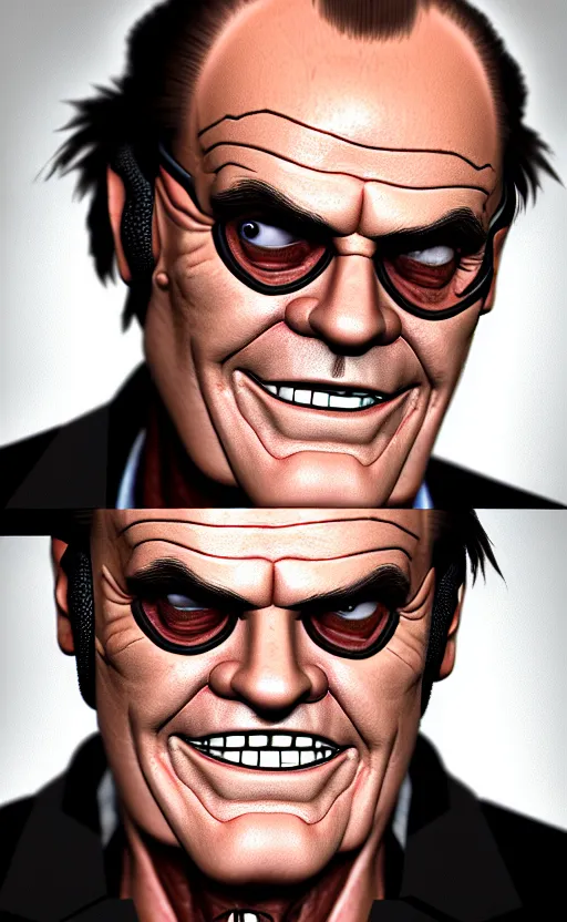 Image similar to Jack Nicholson as a character in the game League of Legends, with a background based on the game League of Legends, detailed face, old 3d graphics