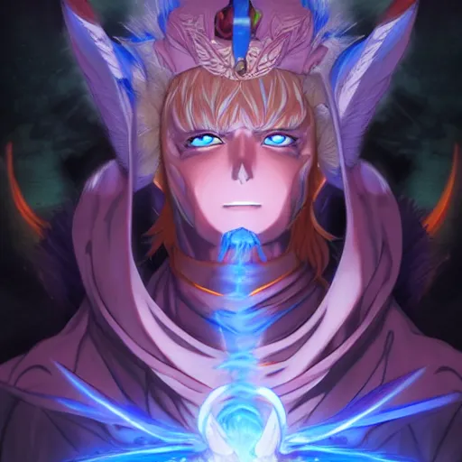 Prompt: anime portrait of God as a shaman yedi using dark force to eliminate trump as an anime antagonist by Stanley Artgerm Lau, WLOP, Rossdraws, James Jean, Andrei Riabovitchev, Marc Simonetti, and Sakimichan, trending on artstation