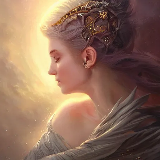 Image similar to star goddess, fine art, awesome fantasy book cover on pinterest, award winning, dark fantasy landscape, fantasy magic, intricate, elegant, sharp focus, cinematic lighting, highly detailed, digital painting, concept art, art by wlop and artgerm and greg rutkowski, masterpiece, trending on artstation, 8 k