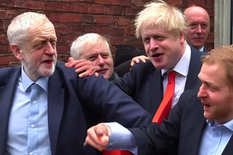 Image similar to jeremy corbyn punches boris johnson