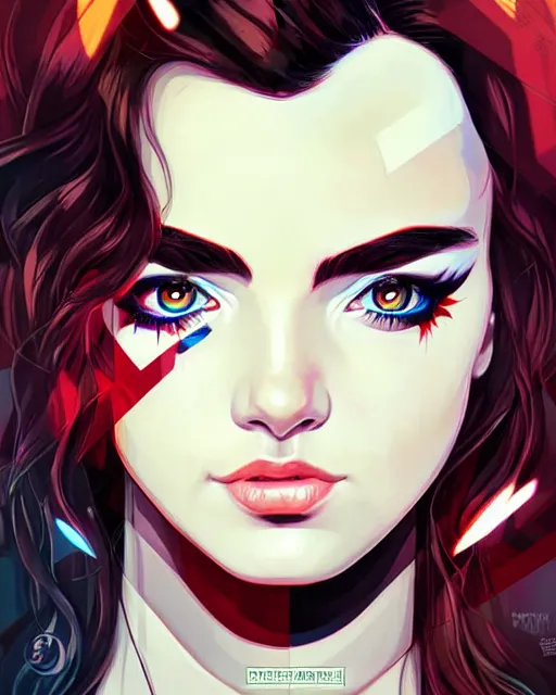 Prompt: artgerm and sandra chevrier comic cover art, full body cute young lady, symmetrical eyes, bangs, rim lighting, vivid colors, vector cutout