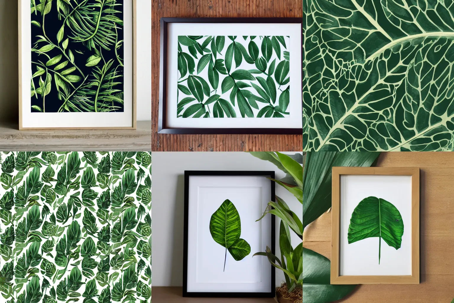 Prompt: botanical plant leaf print