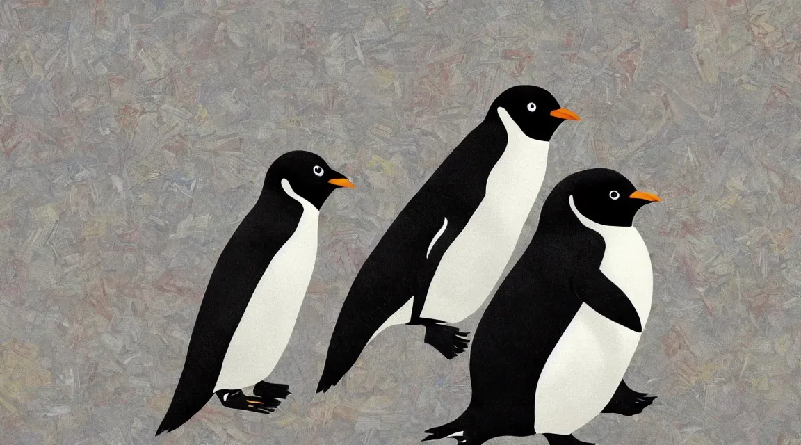 Prompt: Linux Tux penguin wallpaper painted by Rubens