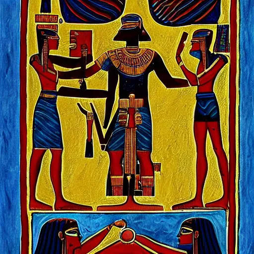 Prompt: An epic fantastic realism comic book style painting of the most beautiful portrayal of a 20-year-old, young, gorgeous, pale, Goth, friendly, amicable, casual, wears the ankh symbol, the key of life, the key of the Nile, is representative of eternal life in Ancient Egypt, Low angle, from below, worms-eye-view, 3-point perspective, unreal engine 5, DAZ, hyperrealistic, intricate, symmetrical, accurate, octane render, Arnold render, IMAX quality, cinematic, theatrical, dramatic, warm lighting, by Lee Jeffries, award-winning, awe-inspiring, ground-breaking, masterpiece , artgem, Dark Fantasy