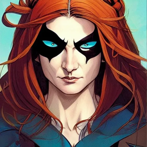 Prompt: Rafeal Albuquerque comic art, Joshua Middleton comic art, pretty female Phoebe Tonkin, pirate, eye patch over one eye, evil smile, symmetrical face, symmetrical eyes, pirate clothing, long wavy brown hair, full body::8 sunny weather::2