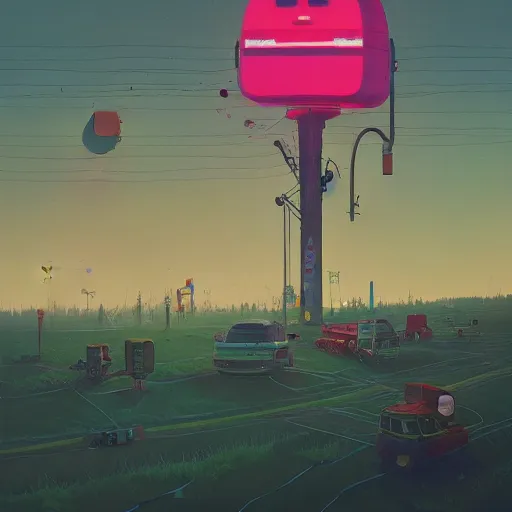 Prompt: simon stalenhag artwork