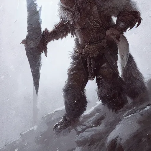 Prompt: anthropomorphic turtle barbarian humanoid, carapace, greg rutkowski, blizzard, winter, night, furs, fantasy