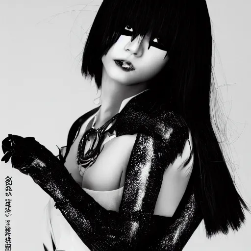 Image similar to close up of fashion model, official atsuko kudo secret editorial, highly detailed