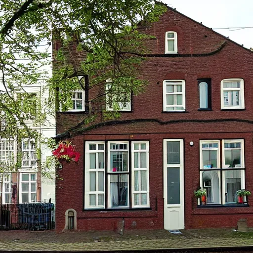 Prompt: an old house in schiedam