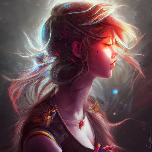 Prompt: breaking free of mental health issues, fantasy art, in the style of artgerm, illustration, epic, fantasy, intricate, hyper detailed, artstation, concept art, smooth, sharp focus, ray tracing, vibrant, photorealistic