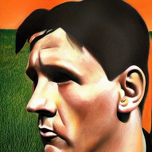 Prompt: messi, painting by grant wood, very detailed, ultra realistic