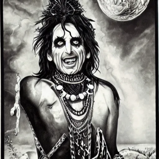Image similar to alice cooper as a divine deity