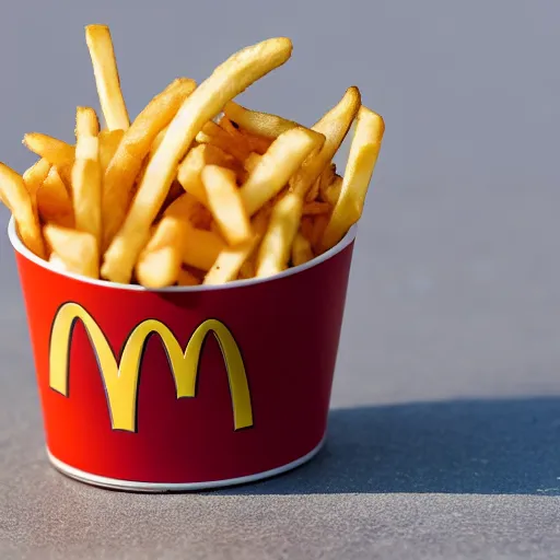 Prompt: detailed photo of a hamster eating fries, mcdonald's, various poses, full body, unedited, daylight, dof 8 k