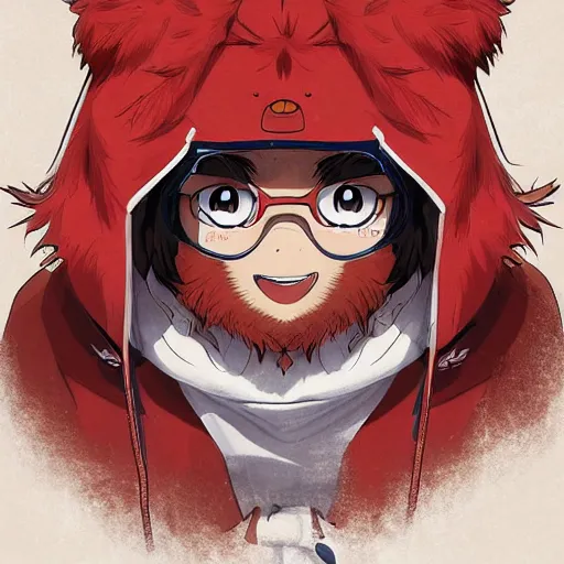 Image similar to anime Portrait of Youppi the Habs Montreal Canadiens Mascot as a very cute powerful and friendly pokemon, highly detailed anime, high evolution, 1990s, legendary, smooth, sharp focus, dynamic lighting, intricate, trending on ArtStation, illustration pokemon, art by WLOP