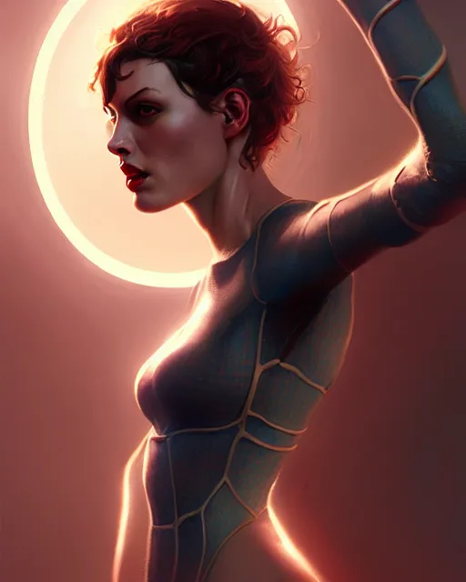 Prompt: Mila Jovovich spidergirl, illustration, artstation, cinematic lighting, hyperdetailed, cgsociety, 8k, high resolution, Charlie Bowater, Tom Bagshaw, Norman Rockwell, insanely detailed and intricate