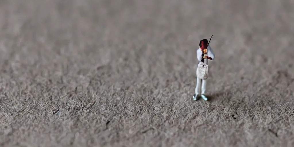 Prompt: artwork on a tooth, a single tooth, tooth, contemporary art, tilt shift, miniature art