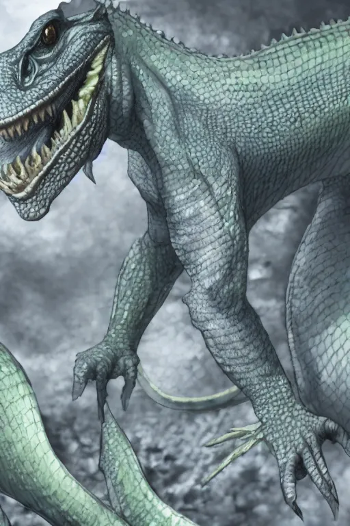 Image similar to lizardman, gray scales, anime, hd,