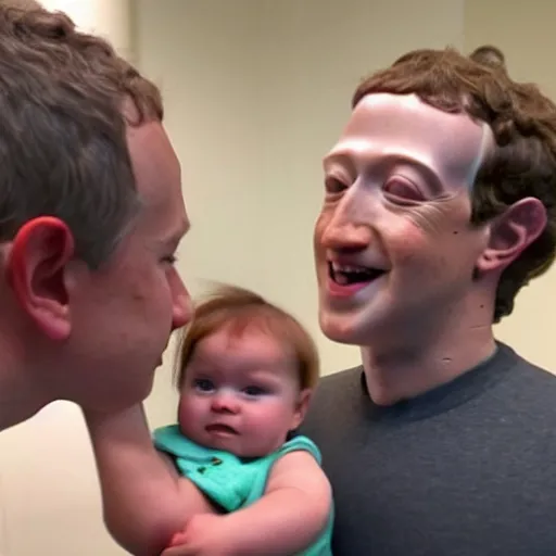 Image similar to a baby with the head of mark zuckerberg