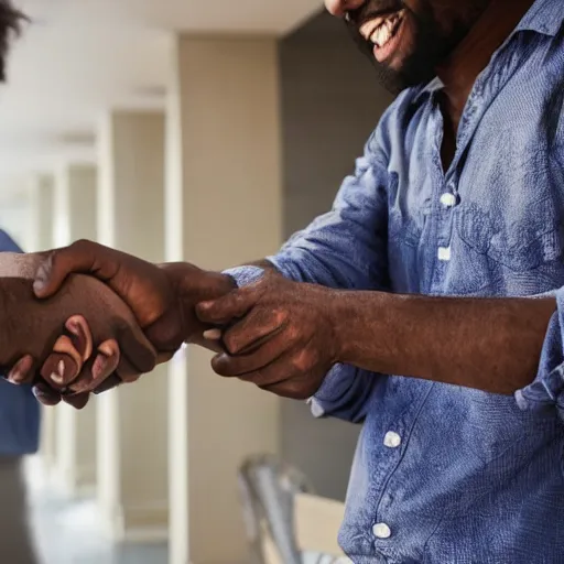 Image similar to happy! merchant rubbing hands together, dollar signs. hebrew