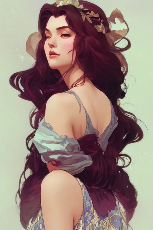 Image similar to A beautiful girl, highly detailed, digital painting, artstation, concept art, smooth, sharp focus, illustration, art by artgerm and alphonse mucha, high definition digital art, in the style of Ross tran and ilya kuvshinov